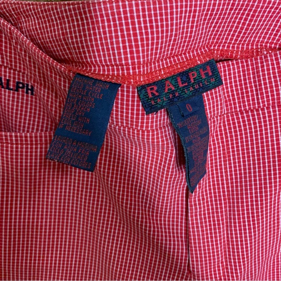 Vintage 90s Ralph Ralph Lauren gingham print red capri cropped pants women’s 0 - Picture 4 of 8